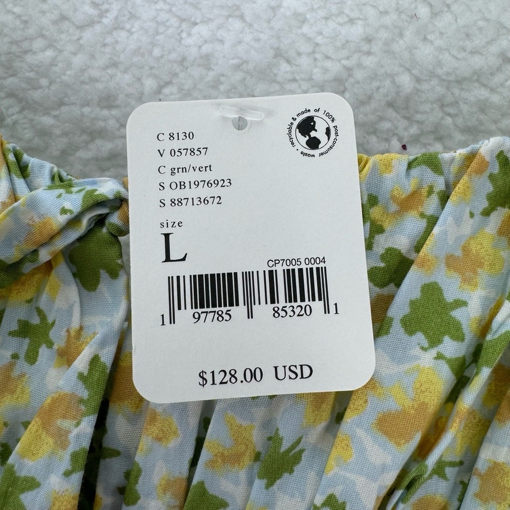 NWT Free People Lavender Daze Dress Greyed Olive Floral Smocked Large - Picture 10 of 14